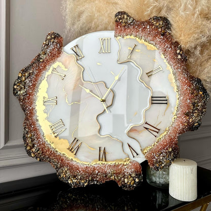 Broken Art Resin Clock